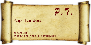 Pap Tardos névjegykártya